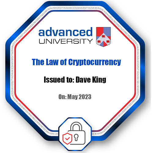 The Law of Cryptocurrency - Dave King